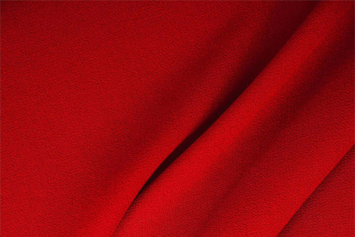 Tissu Double crêpe de laine Rouge feu en Laine pour vêtements