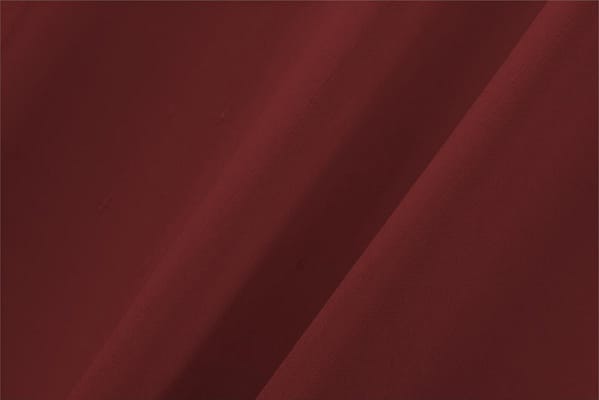 Tessuto Double Shantung Rosso Rubino in Cotone, Seta per abbigliamento