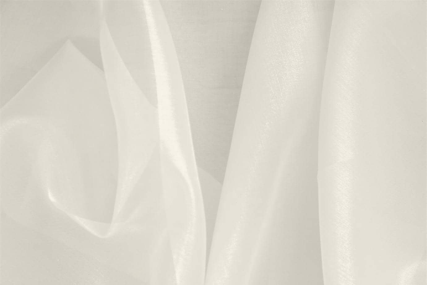 Tissu Organza Blanc lait en Soie pour vêtements