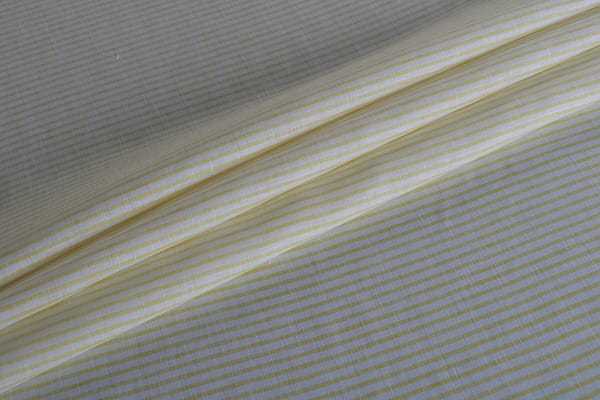Tessuto Chambray Bianco, Giallo in Lino per abbigliamento