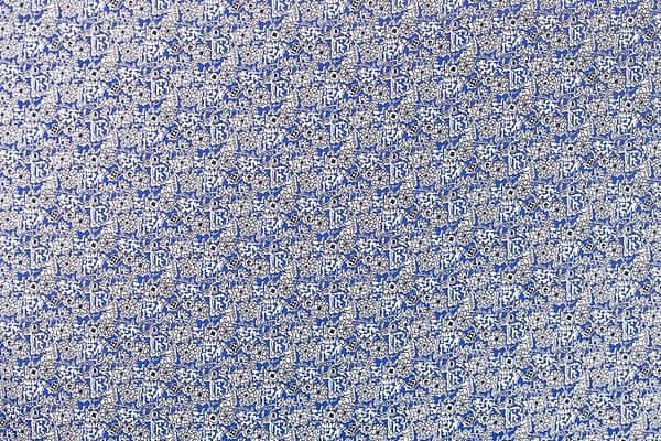 Tessuto Bianco, Blu in Cotone, Lino per abbigliamento