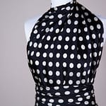 Black and white maxi polka dot silk satin apparel fabric | new tess