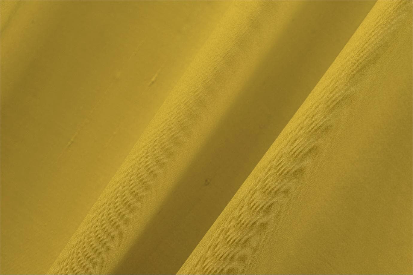 Tessuto Double Shantung Giallo Sole in Cotone, Seta per abbigliamento