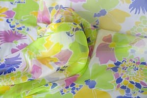 Tessuto Chiffon Multicolore, Verde in Seta per abbigliamento