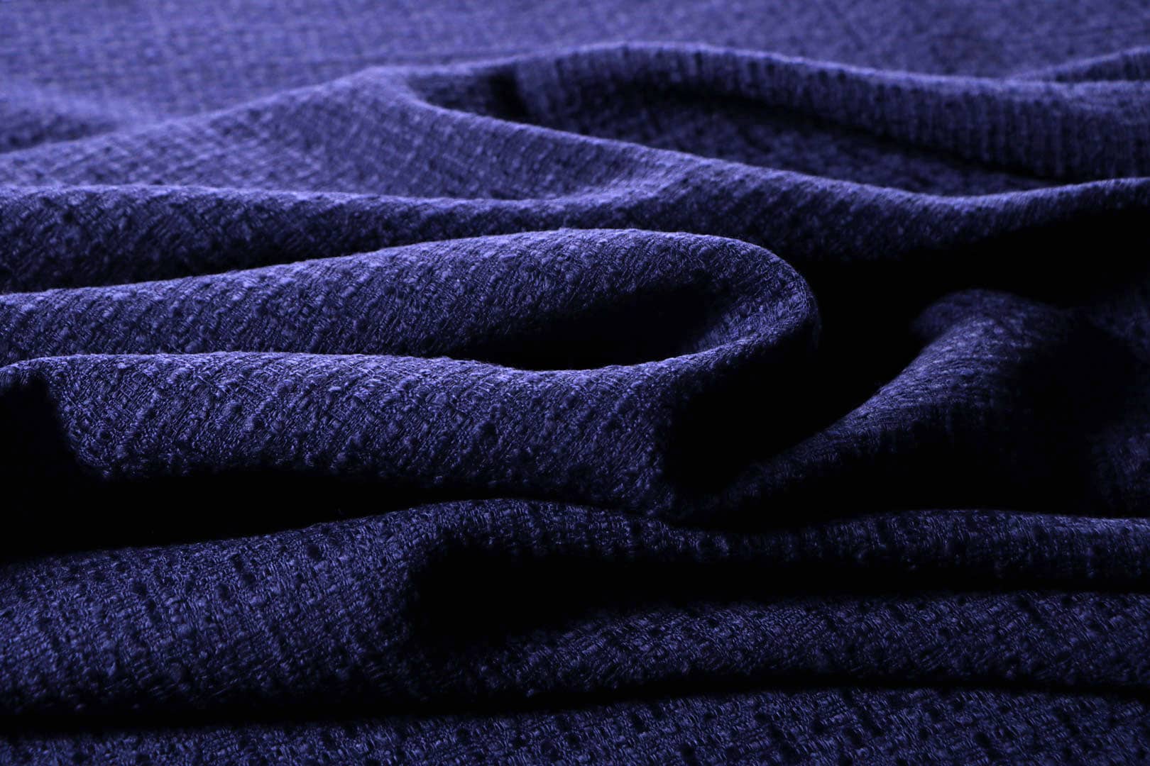 Tissu Bleu en Laine, Polyester pour vêtements