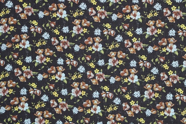 Beige, Black, Yellow Polyester, Wool fabric for dressmaking