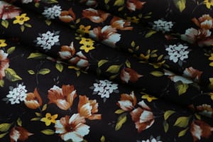 Beige, Black, Yellow Polyester, Wool fabric for dressmaking