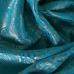 Tissu Bleu en Coton, Polyester, Soie, Viscose pour vêtements