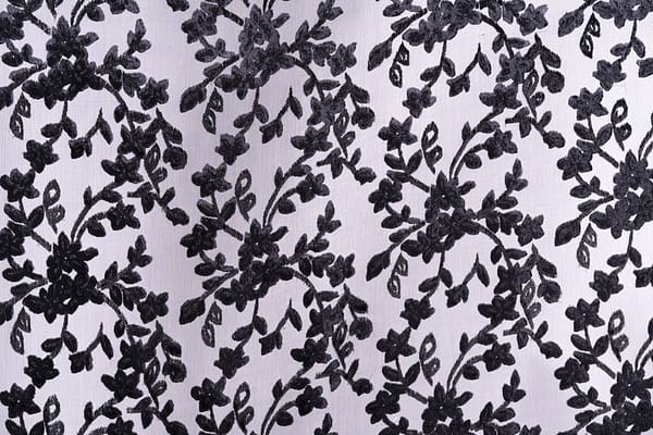 Black Polyester, Silk, Viscose fabric for dressmaking