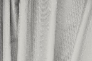 Tessuto Piquet Stretch Argento Alluminio in Cotone, Stretch per abbigliamento