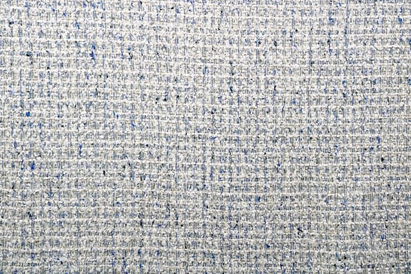 Blue, White Polyester, Viscose, Wool fabric for dressmaking