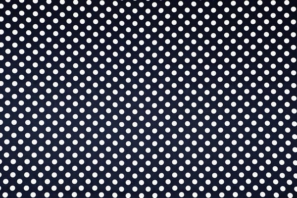 Blue, White Silk Satin Polka Dot Fabric - Raso Se Ominibus Pois 201102