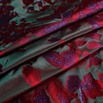 Green, Red Polyester, Silk fabric for dressmaking