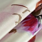 Orange, White Silk Crêpe de Chine fabric for dressmaking