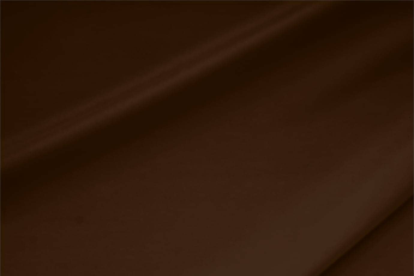Tessuto Crêpe de Chine Stretch Marrone Cioccolato in Seta, Stretch per abbigliamento