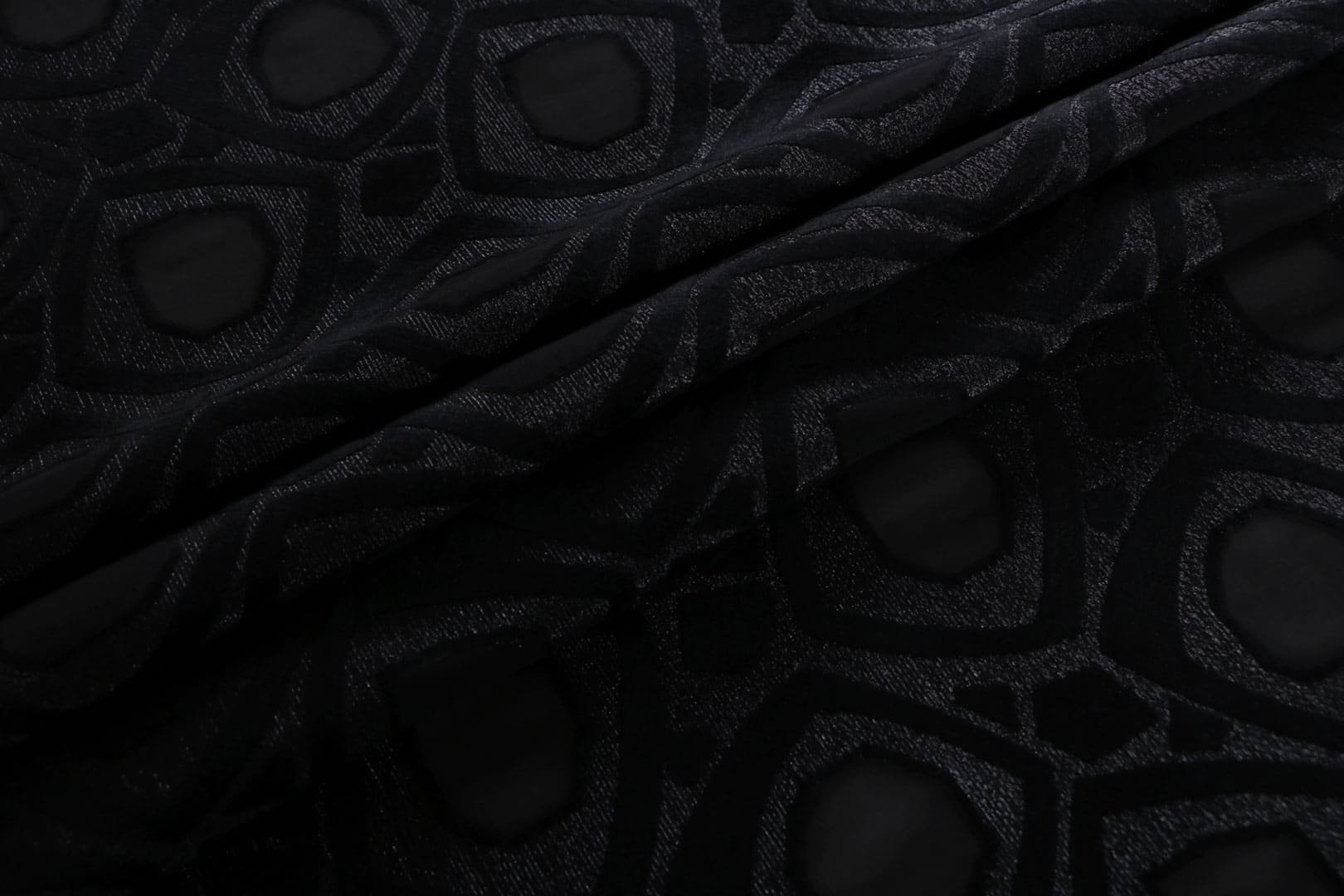 Black Polyester, Silk, Viscose fabric for dressmaking