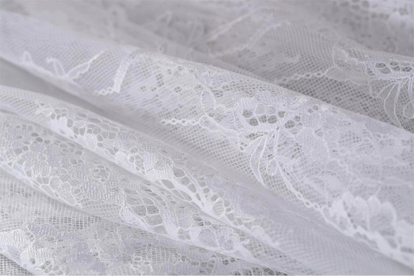 Chantilly lace with double scallop | new tess bridal fabrics