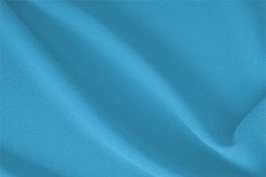 Tessuto Crepella di Lana Blu Turchese in Lana per abbigliamento