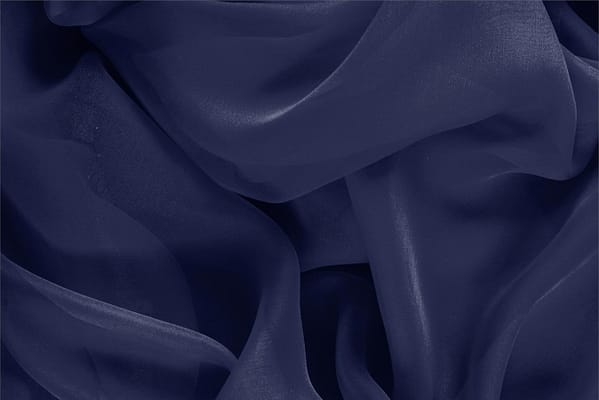 Marine Blue Silk Chiffon fabric for dressmaking