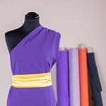 Tissu Microfibre Crêpe Violet en Polyester pour vêtements