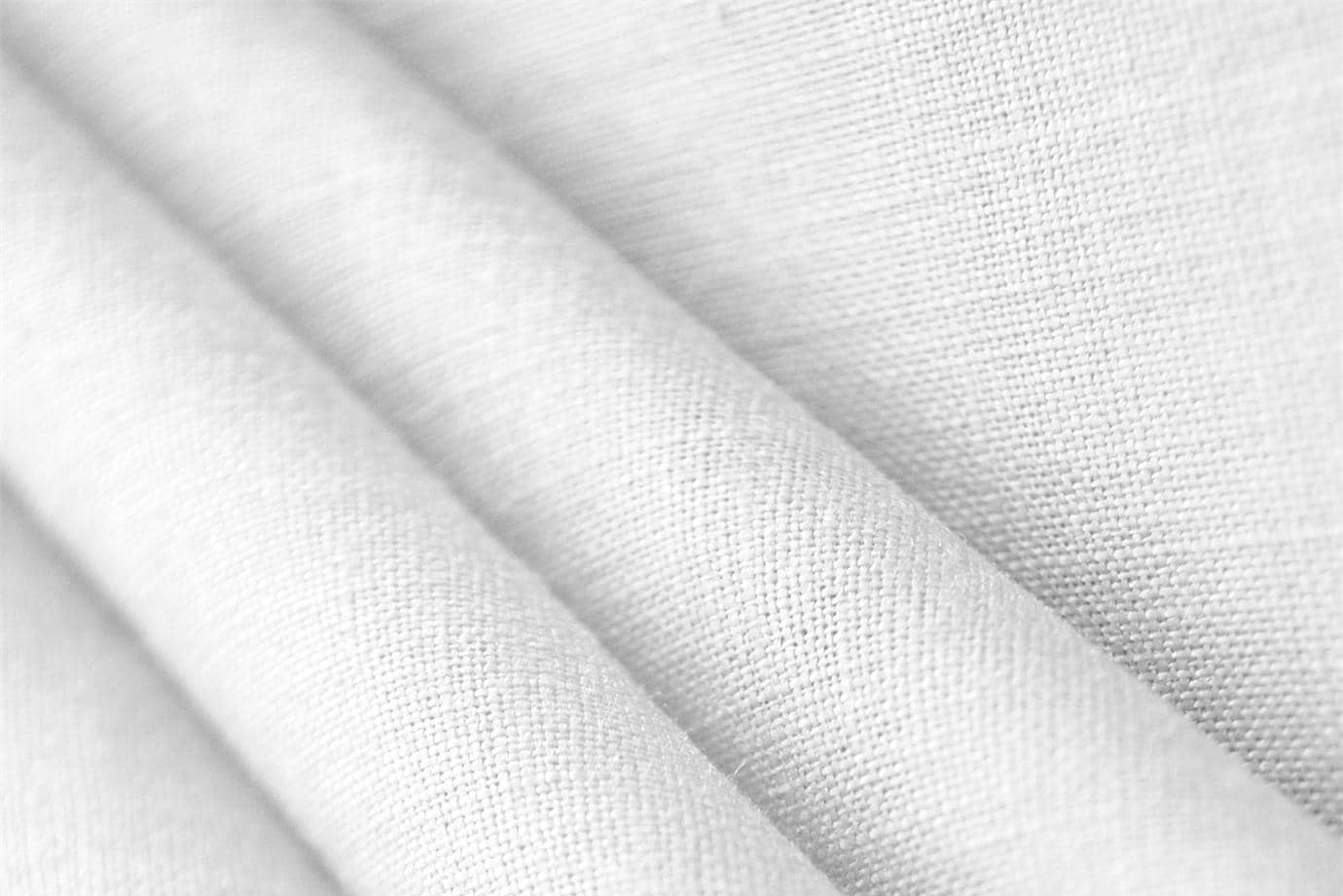 Tessuto Tela Lino Bianco Ottico per abbigliamento