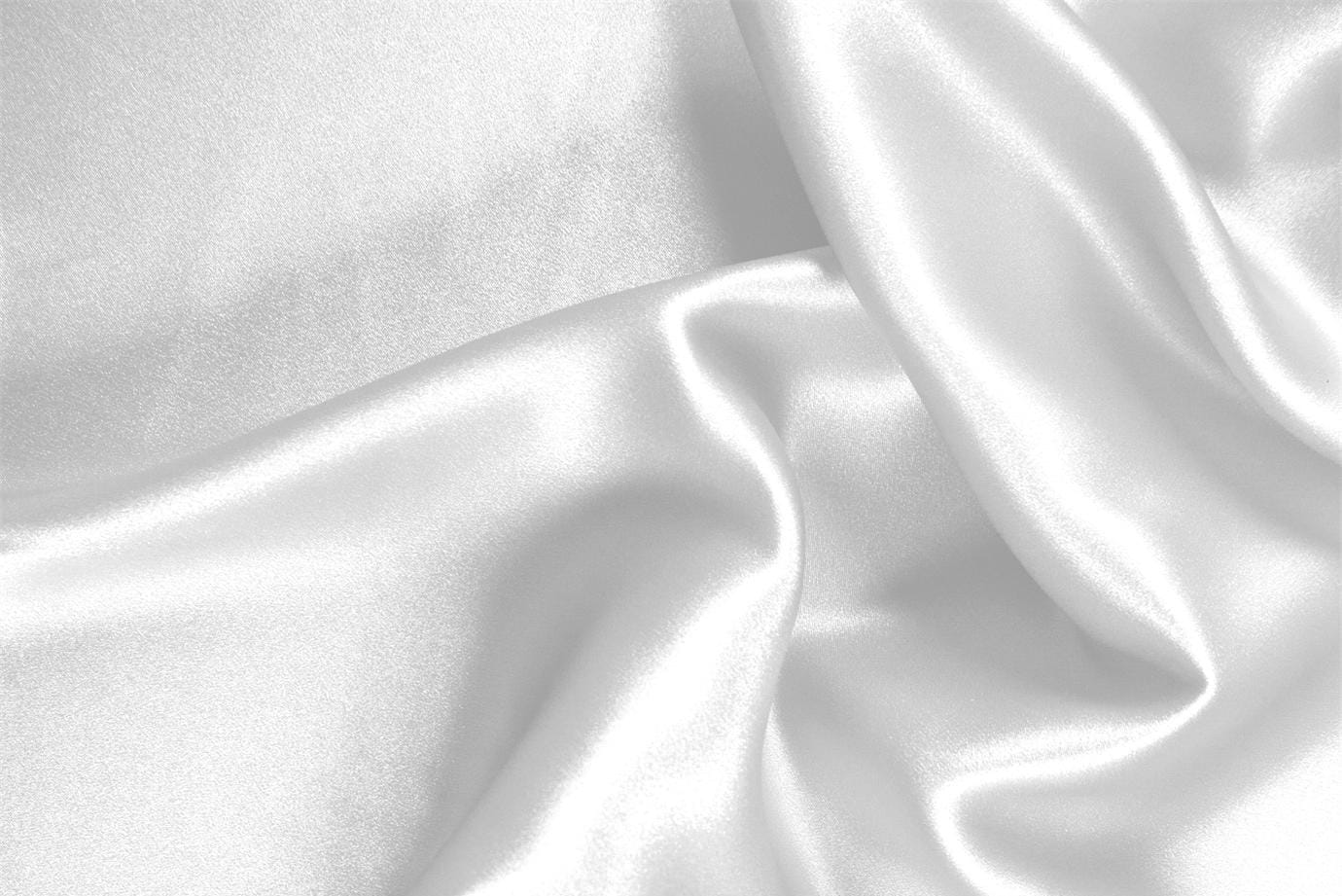 Optical White Silk Crêpe Satin fabric for dressmaking