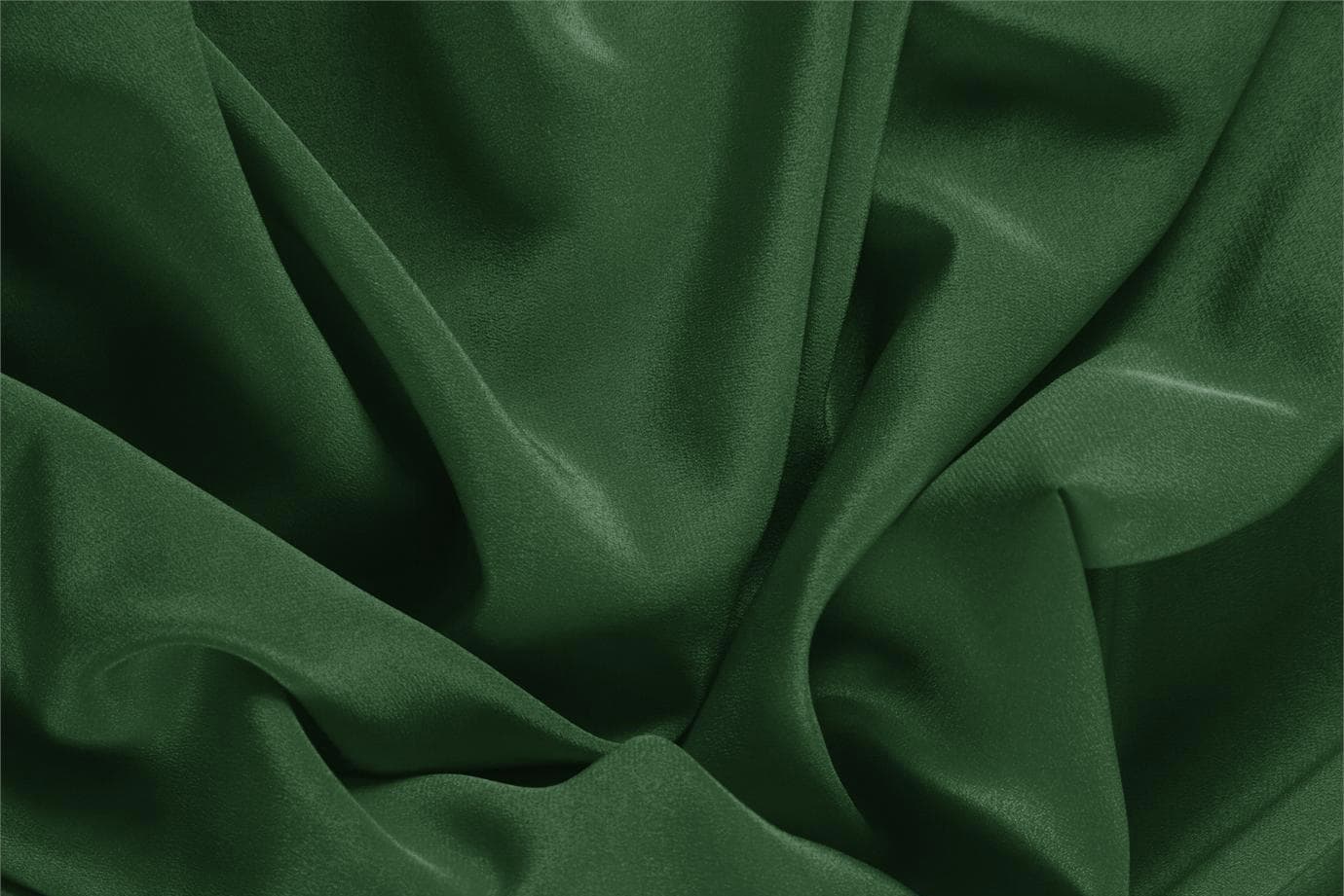 Shaded Spruce Green Silk Crêpe de Chine fabric for dressmaking
