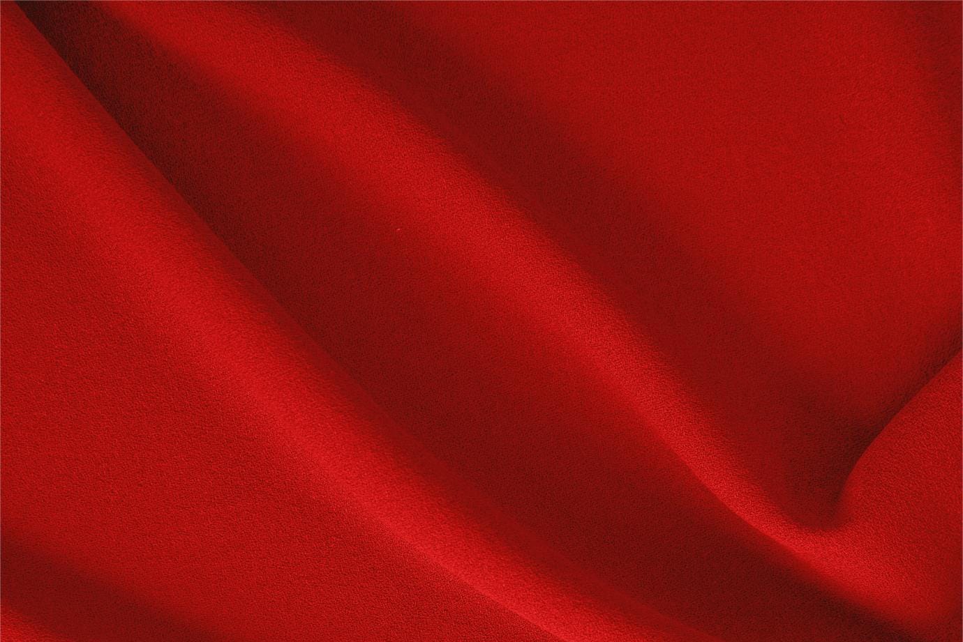 Tissu Crêpe de laine Rouge feu en Laine pour vêtements