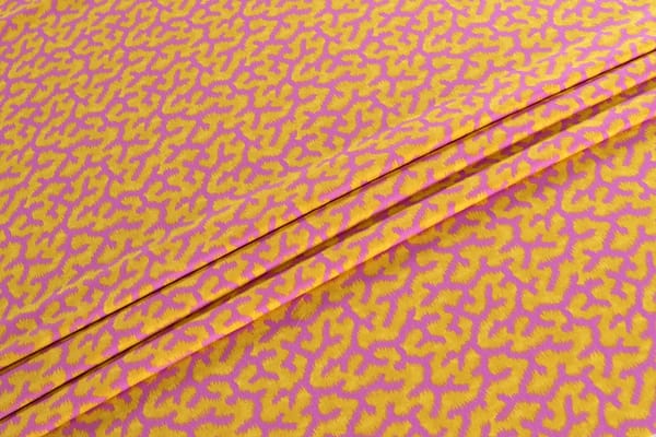 Fuxia, Yellow Polyester, Stretch fabric for dressmaking