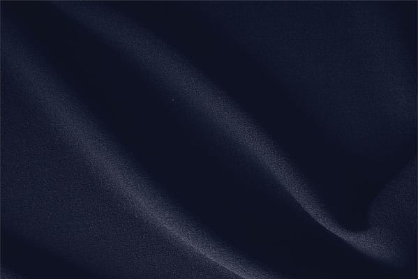 Tessuto Crepella di Lana Blu Notte in Lana per abbigliamento