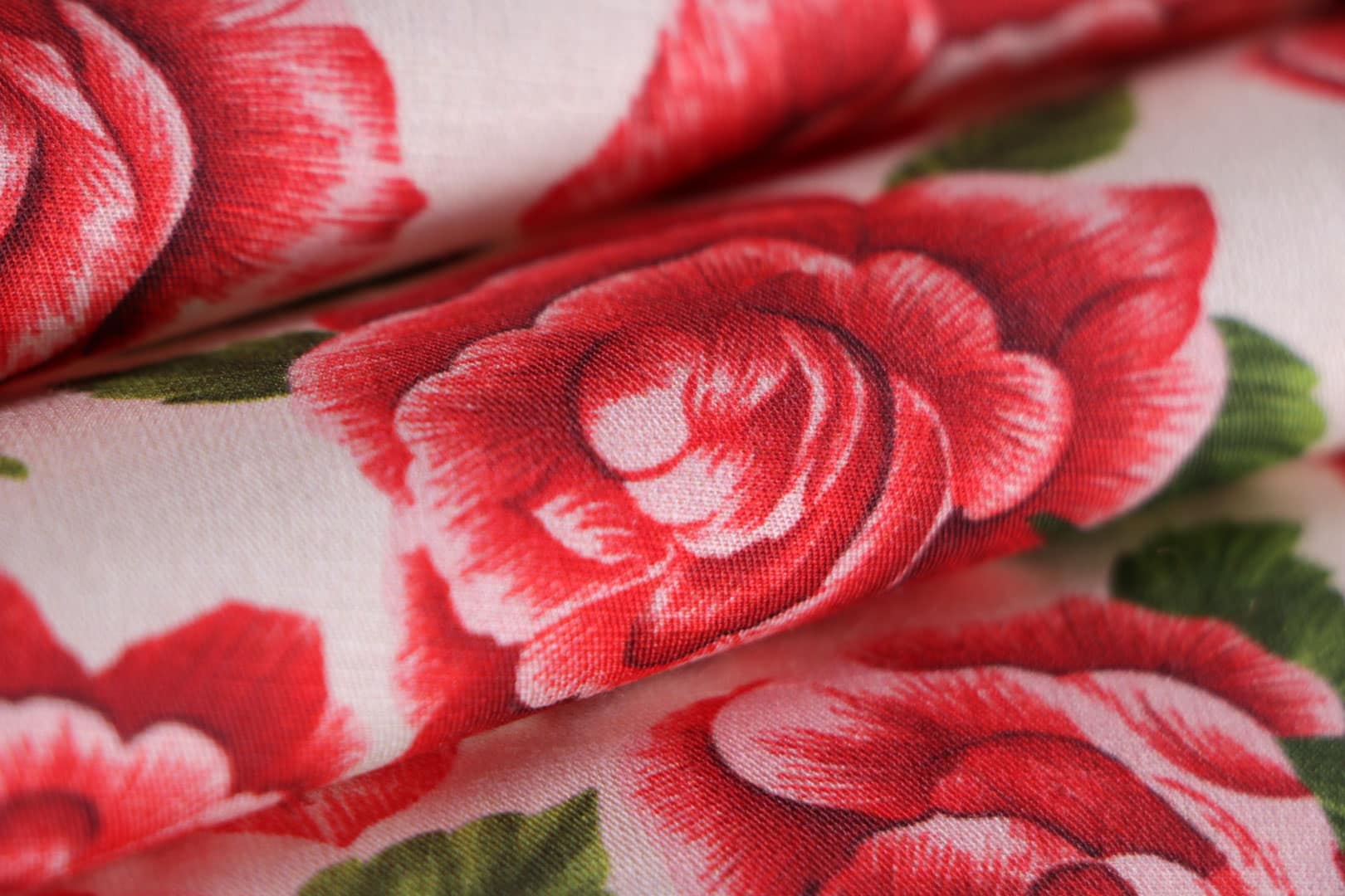 Red, White Linen, Viscose Linen Blend fabric for dressmaking