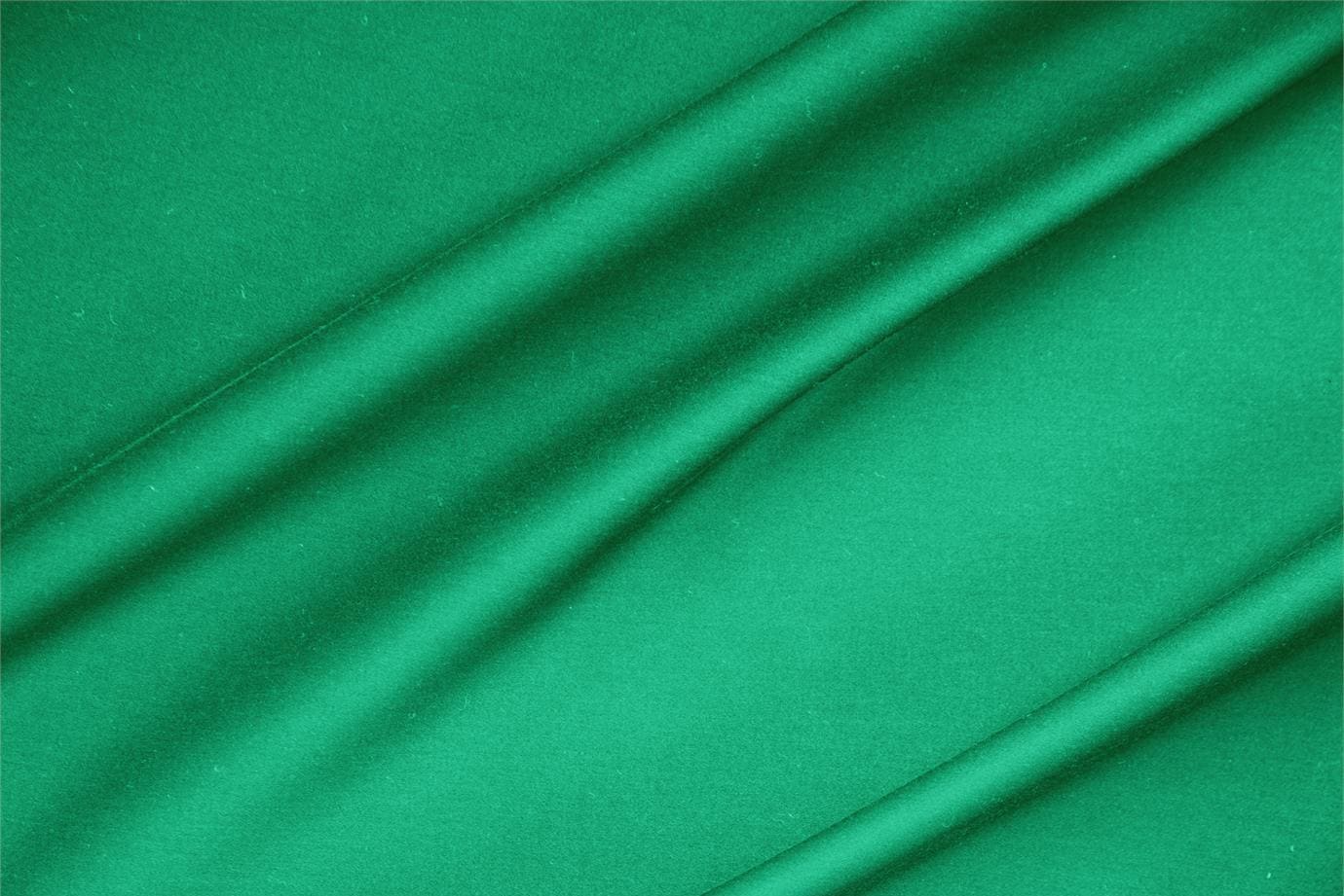 Green Green Cotton, Stretch Lightweight cotton sateen stretch fabric for dressmaking