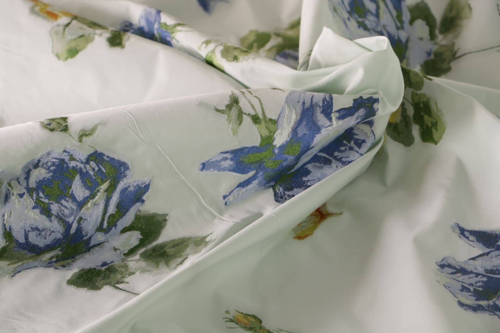 Tissu Taffetas Bleu, Vert en Polyester, Soie pour vêtements