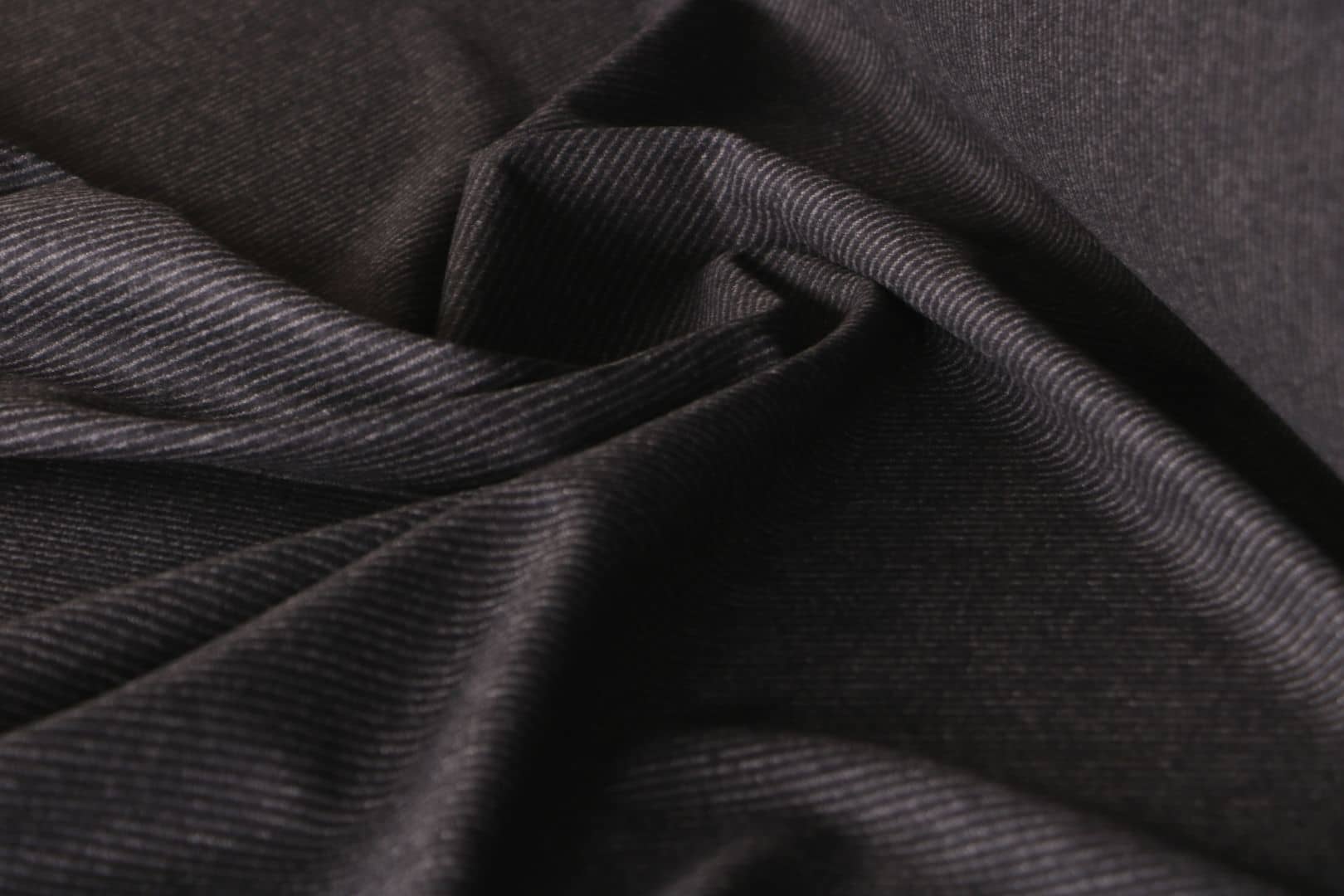 Polyester & Wool Tweed Coating Dress Fabric Flannel-Grey-M 
