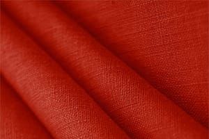 Tissu Toile de lin Rouge hibiscus en Lin pour vêtements