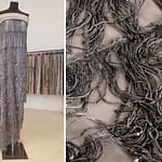 Tissu Paillettes Argent en Polyester pour vêtements