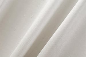 Tessuto Double Shantung Bianco Banana in Cotone, Seta per abbigliamento