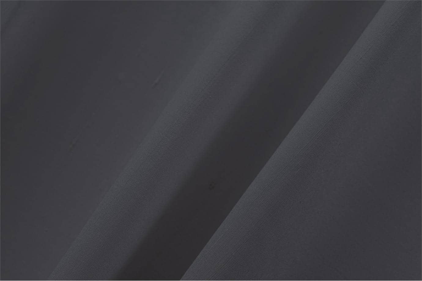 Tessuto Double Shantung Grigio Lava in Cotone, Seta per abbigliamento