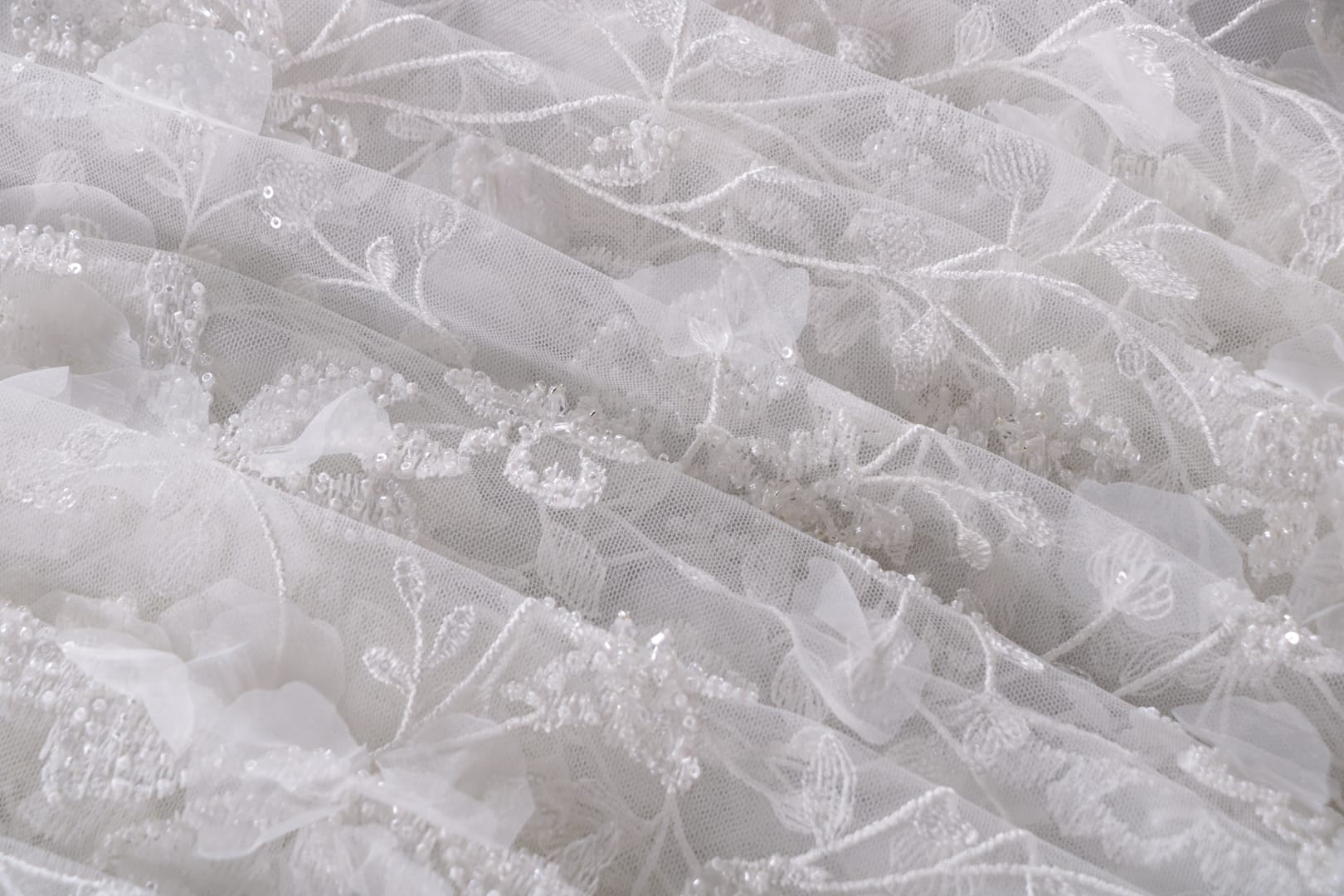Tessuto Bianco in Poliestere per abbigliamento