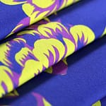 Purple, Yellow Polyester, Stretch fabric for dressmaking