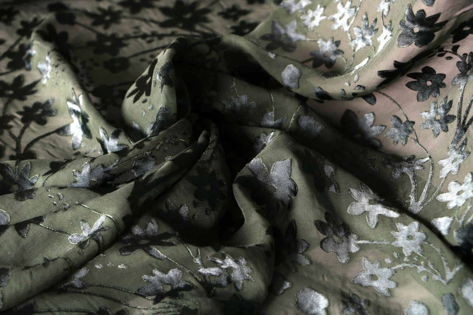 Green Silk, Viscose fabric for dressmaking