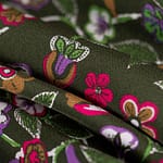 Floral silk crepe de chine apparel fabric | new tess