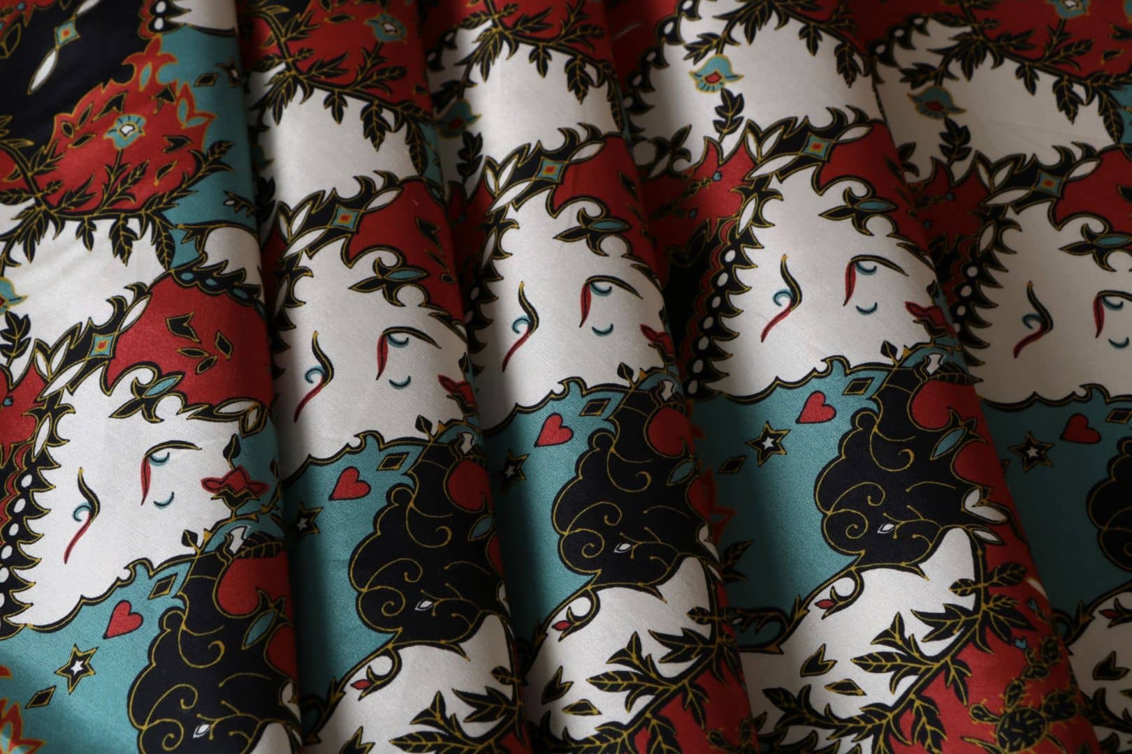 Blue, Red Cotton, Viscose fabric for dressmaking