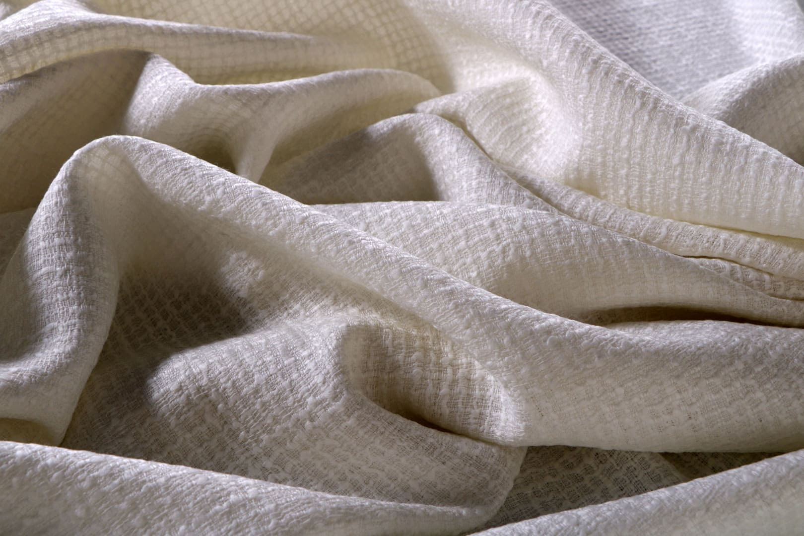 Tessuto Bianco in Lana, Poliestere per abbigliamento