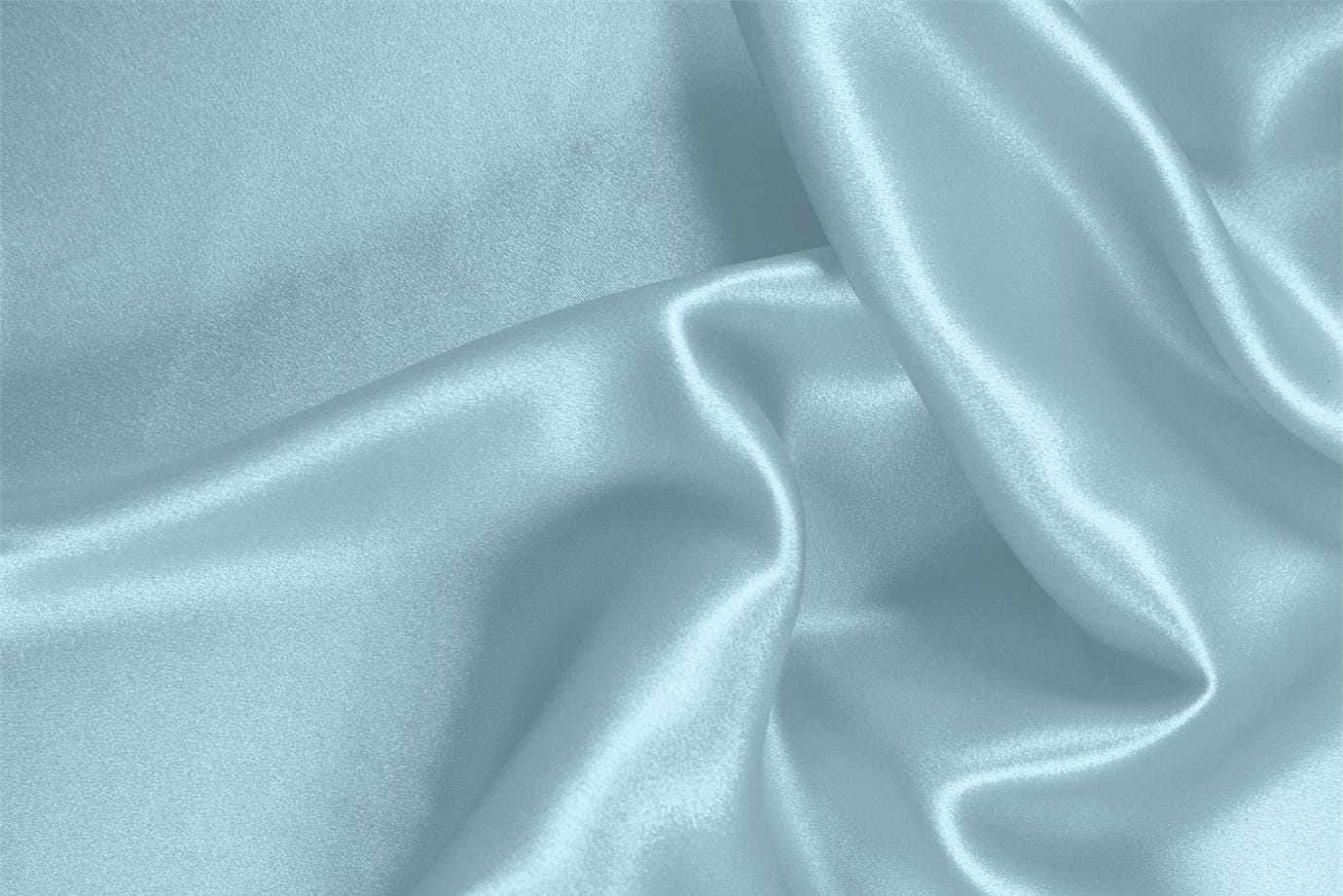 Light blue stretch silk satin fabric for dressmaking