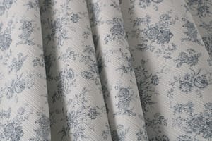 Blue, White Cotton, Stretch fabric for dressmaking