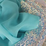Wave blue georgette fabric in pure silk | new tess