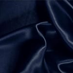Tessuto Crêpe Satin Blu Navy in Seta per abbigliamento