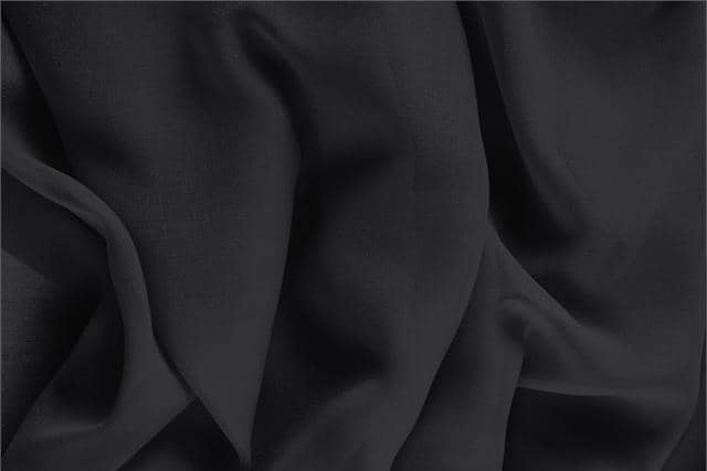 Black organic silk georgette fabric for dressmaking