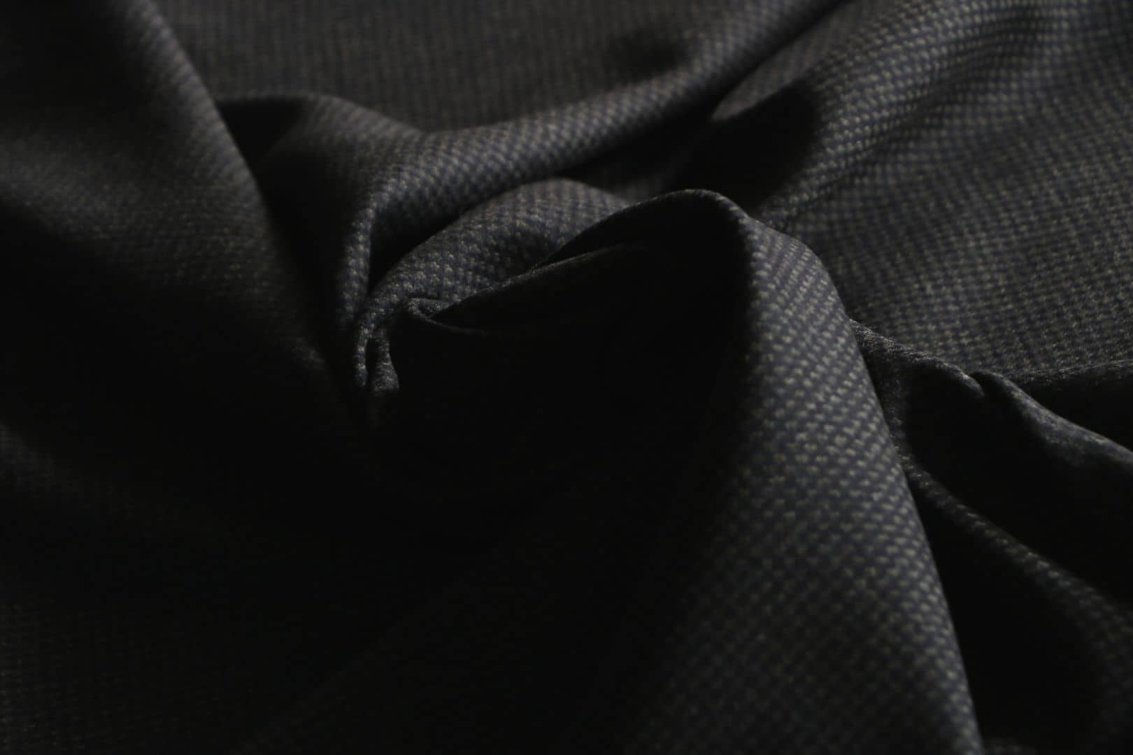 Black, Green Wool fabric for dressmaking
